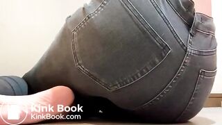 Sexy Hot White Teen Girl Soils Her Grey Jeans