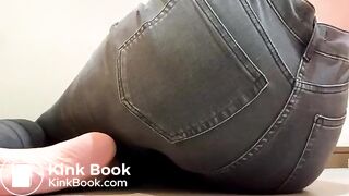 Sexy Hot White Teen Girl Soils Her Grey Jeans