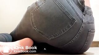 Sexy Hot White Teen Girl Soils Her Grey Jeans