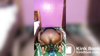 my sexy african girl pooping in a bucket