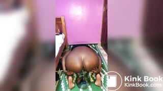 my sexy african girl pooping in a bucket