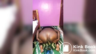 my sexy african girl pooping in a bucket