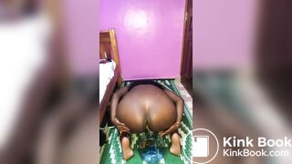 my sexy african girl pooping in a bucket