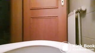Girl pooping on toilet - video 57