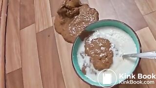 Hot girl making shit cereal