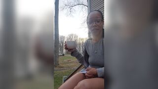 Messy load in striped shorts