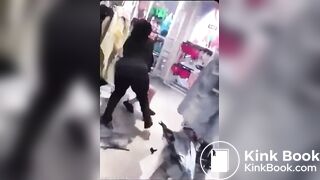 Woman poops during a fight