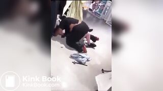 Woman poops during a fight