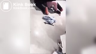 Woman poops during a fight