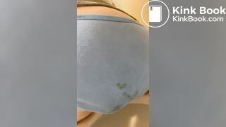 Sexy Young White Girl Sky Blue Panty Poop