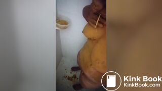 Dirty scat latina covered shit