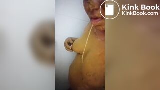 Dirty scat latina covered shit