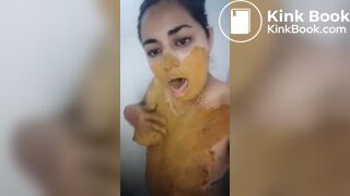 Dirty scat latina covered shit