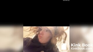 Nurse has a poopy potty time on toilet after work