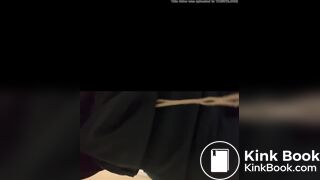 Nurse has a poopy potty time on toilet after work