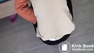 Sick girl upset tummy diaper mess..