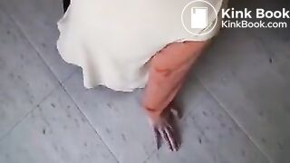 Sick girl upset tummy diaper mess..