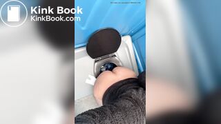 Beauty shits in porta potty