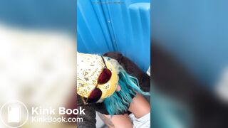 Beauty shits in porta potty