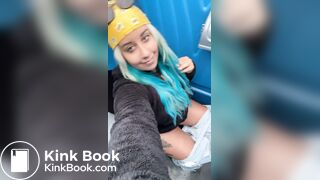 Beauty shits in porta potty