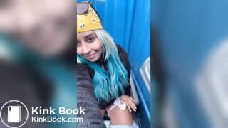 Beauty shits in porta potty
