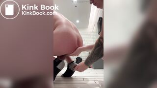 Dawn (poo princess) and I play in a public bathroom