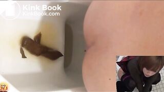 Japanese women poop hard in the toilet