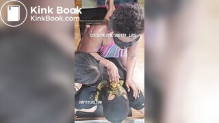 Scat threesome - Hot Ebony Girls Shit Feeding lucky Guy - video 2