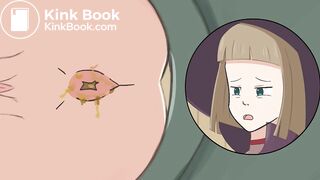 Claire poops in toilet