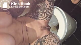 Aussie enema with a douche