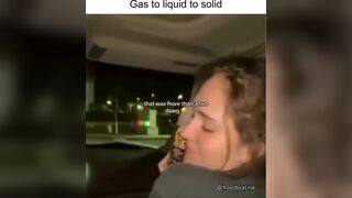 Girl sharts herself in car