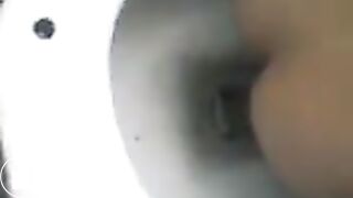 Girl pooping on public toilet - video 8