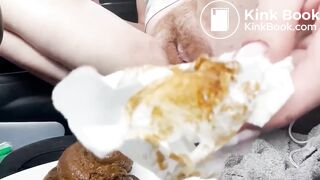 Hot girl shitting in car - video 2