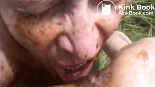 Gorgeous Brunette Woman Shits In Mans Mouth