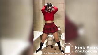 CWD shits in diaper in bathroom and shows it.