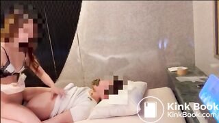 japanese femdom scat play a prank on slave sleeping