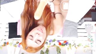 Redhead cutie sucking shit clean