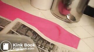 Hot girl shitting in container - video 7