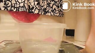 Hot girl shitting in container - video 7