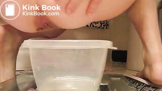 Hot girl shitting in container - video 7
