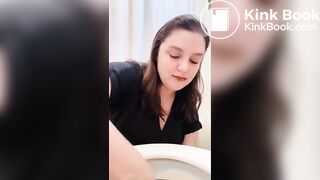 Having fun with a toilet poo..