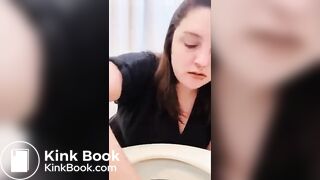 Having fun with a toilet poo..