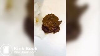 Having fun with a toilet poo..