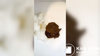 Having fun with a toilet poo..