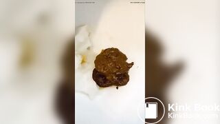 Having fun with a toilet poo..