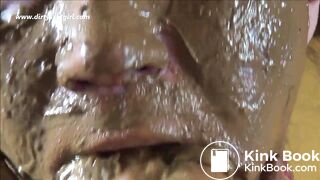 close up shitting, pissing, scat smear and tasting