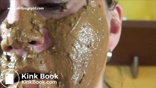 close up shitting, pissing, scat smear and tasting