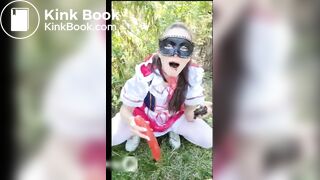 Cooked shit eating in the forest