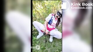 Cooked shit eating in the forest