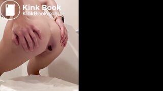 Sexy girl pooping POV on toilet